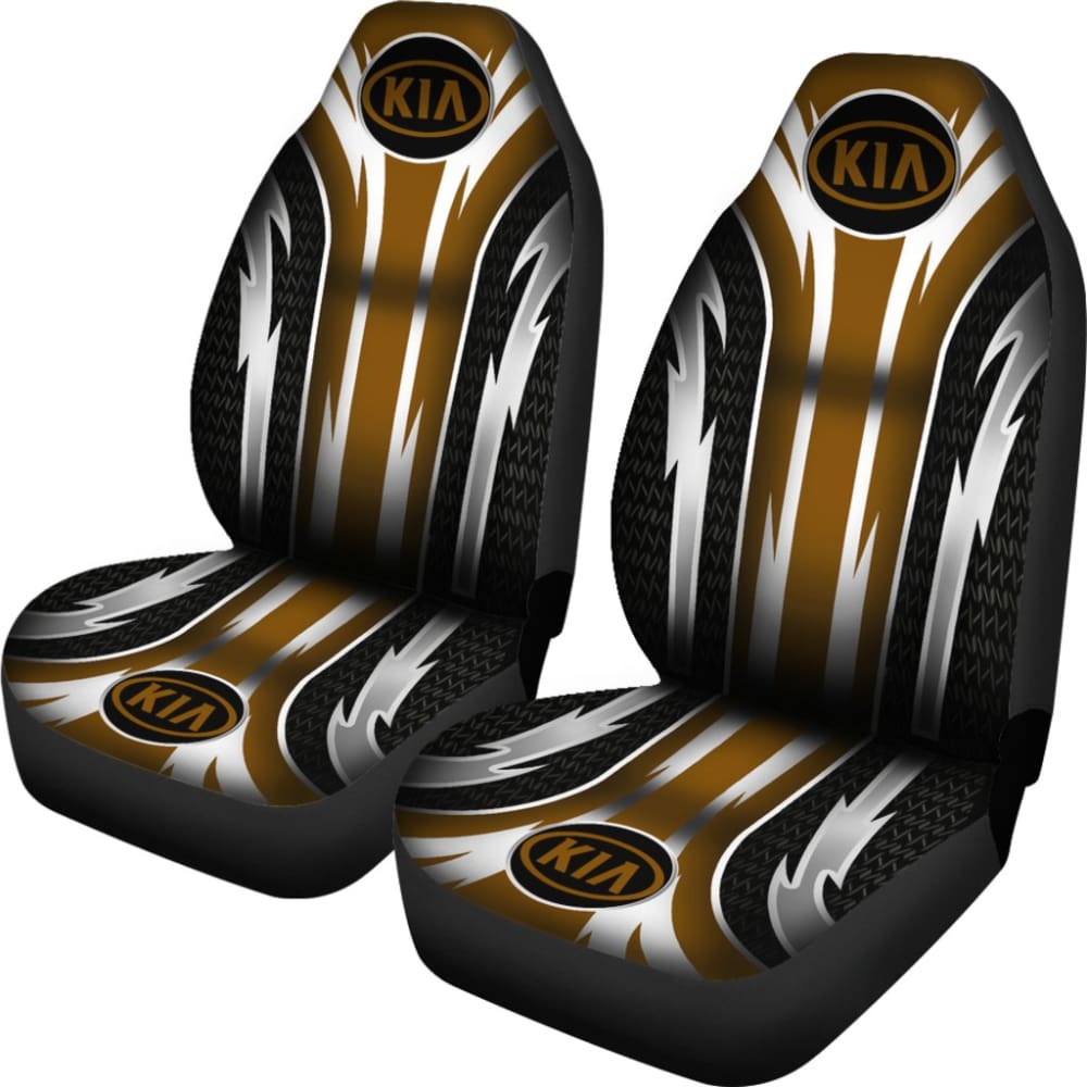 2 Front Kia Seat Covers Brown 144627 - YourCarButBetter