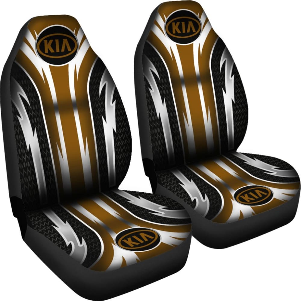 2 Front Kia Seat Covers Brown 144627 - YourCarButBetter