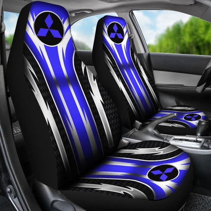 2 Front Mitsubishi Seat Covers Blue 144627 - YourCarButBetter