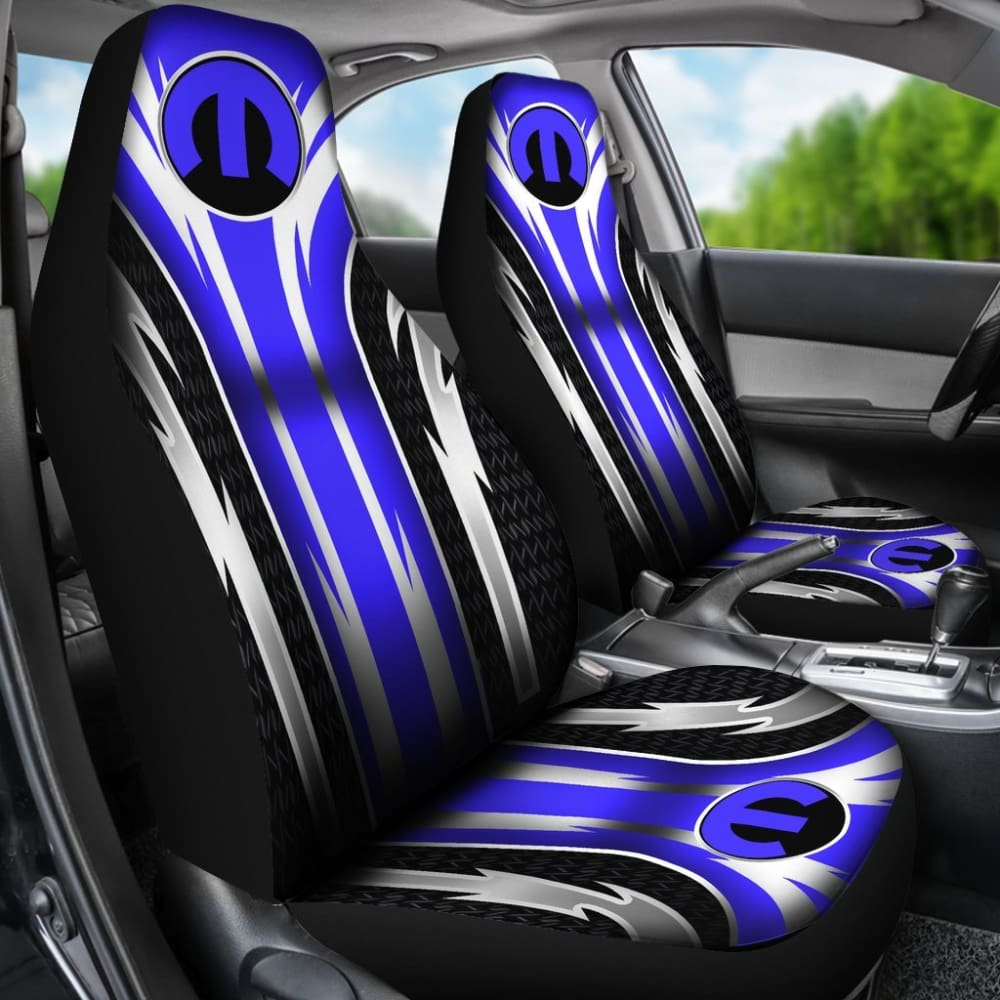 2 Front Mopar Seat Covers Blue 144627 - YourCarButBetter
