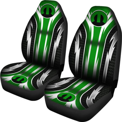 2 Front Mopar Seat Covers Green 144627 - YourCarButBetter
