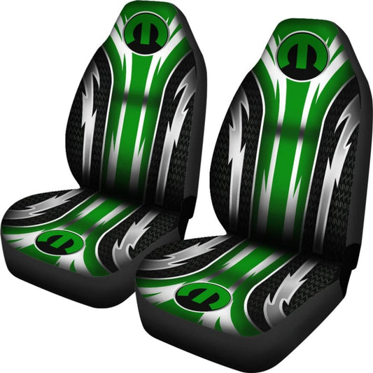 2 Front Mopar Seat Covers Green 144627 - YourCarButBetter