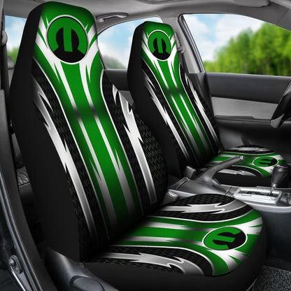 2 Front Mopar Seat Covers Green 144627 - YourCarButBetter