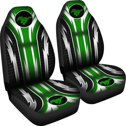 2 Front Mustang Seat Covers Green 144627 - YourCarButBetter