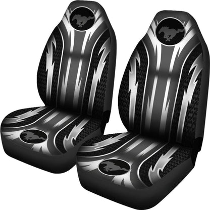 2 Front Mustang Seat Covers Grey 144627 - YourCarButBetter