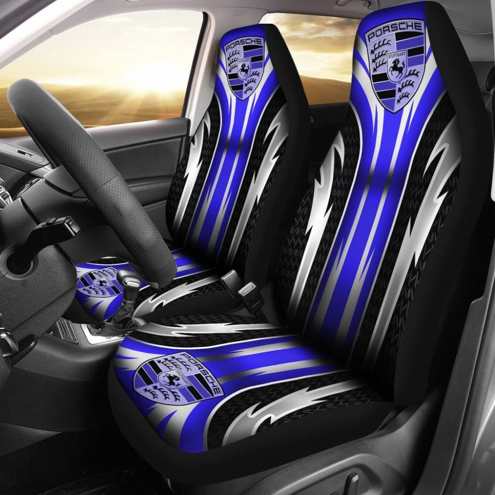 2 Front Porsche Seat Covers Blue 144627 - YourCarButBetter