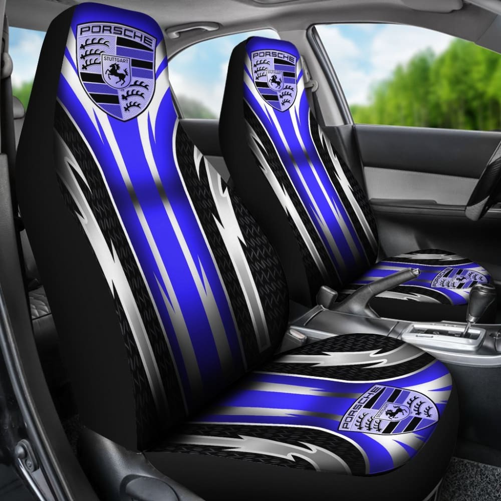 2 Front Porsche Seat Covers Blue 144627 - YourCarButBetter