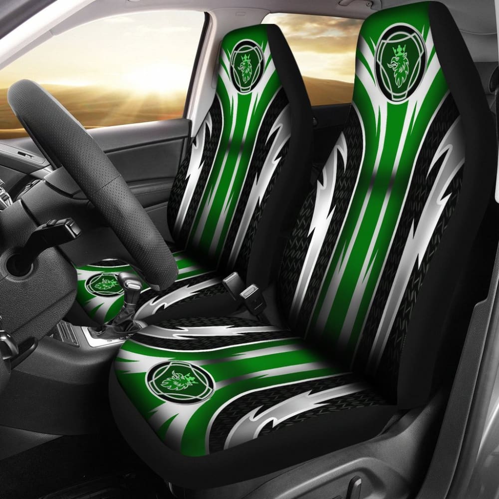 2 Front Scania Seat Covers Green 144627 - YourCarButBetter