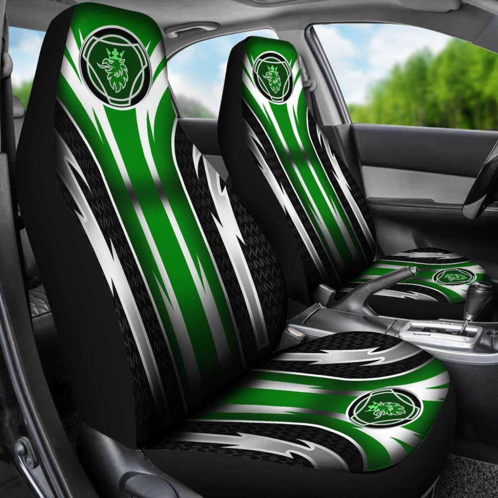 2 Front Scania Seat Covers Green 144627 - YourCarButBetter