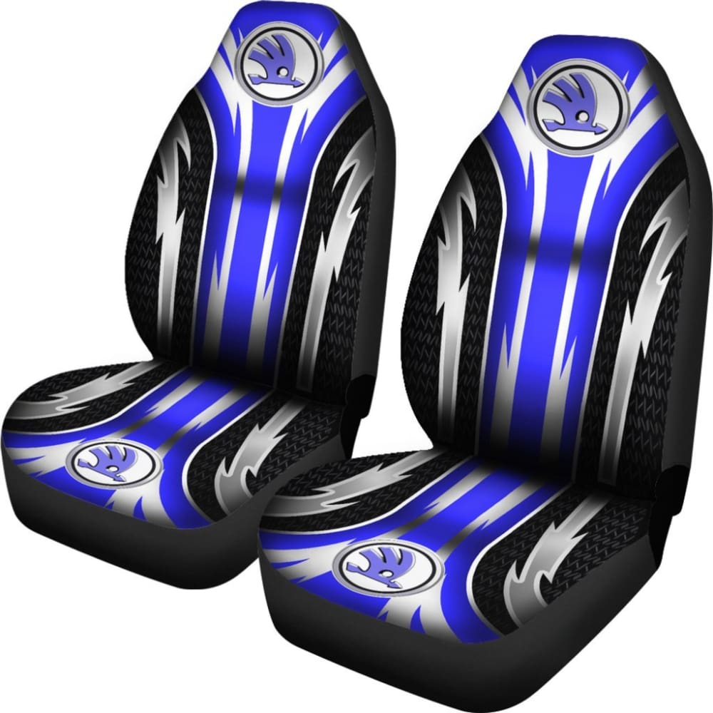 2 Front Skoda Seat Covers Blue 144627 - YourCarButBetter
