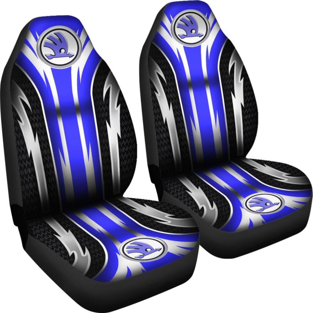 2 Front Skoda Seat Covers Blue 144627 - YourCarButBetter