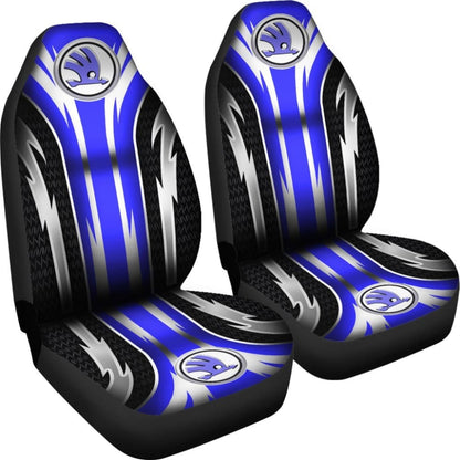 2 Front Skoda Seat Covers Blue 144627 - YourCarButBetter