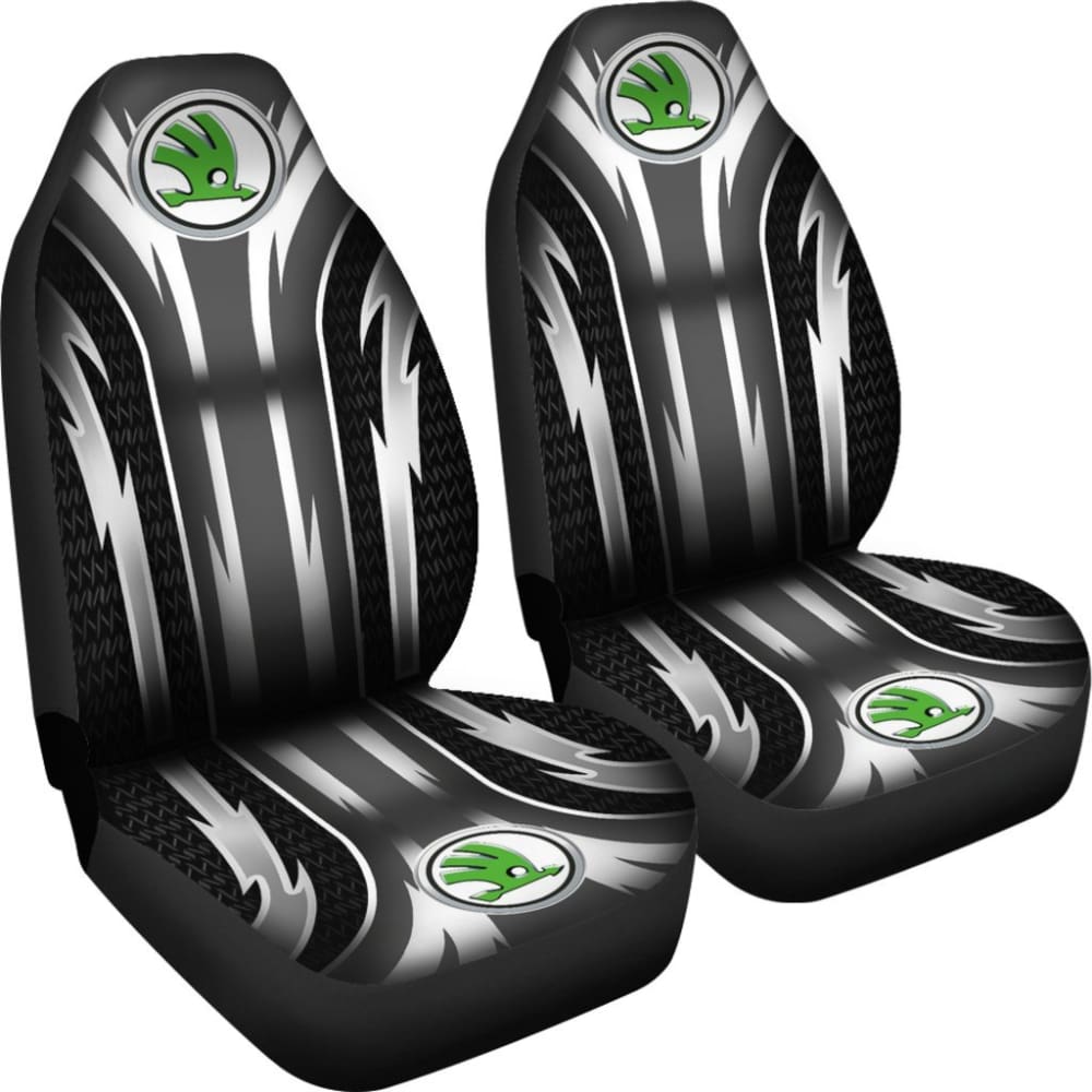 2 Front Skoda Seat Covers Grey 144627 - YourCarButBetter