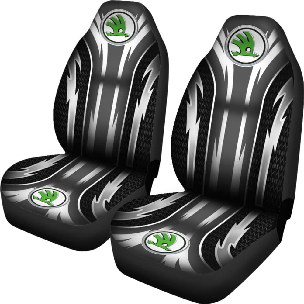 2 Front Skoda Seat Covers Grey 144627 - YourCarButBetter