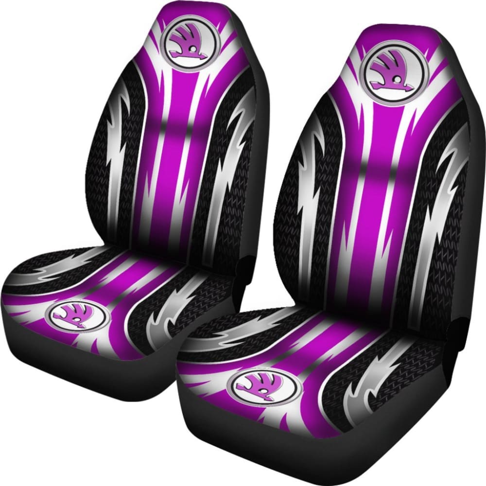2 Front Skoda Seat Covers Pink 144627 - YourCarButBetter
