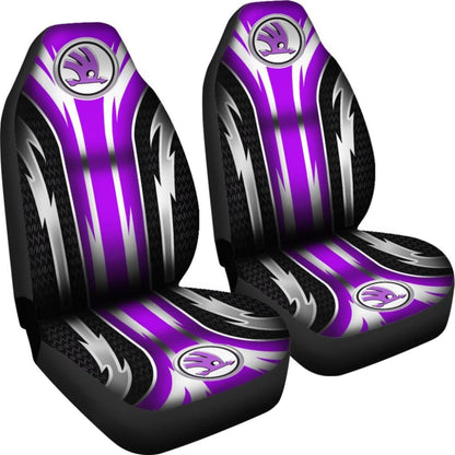 2 Front Skoda Seat Covers Purple 144627 - YourCarButBetter