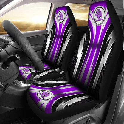 2 Front Skoda Seat Covers Purple 144627 - YourCarButBetter