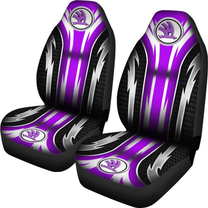 2 Front Skoda Seat Covers Purple 144627 - YourCarButBetter