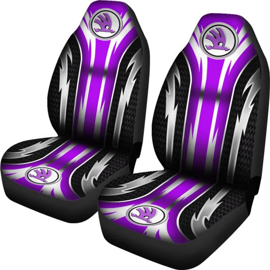 2 Front Skoda Seat Covers Purple 144627 - YourCarButBetter