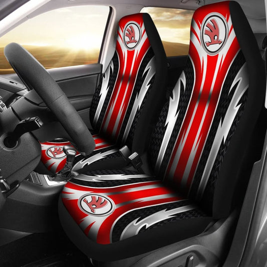 2 Front Skoda Seat Covers Red 144627 - YourCarButBetter