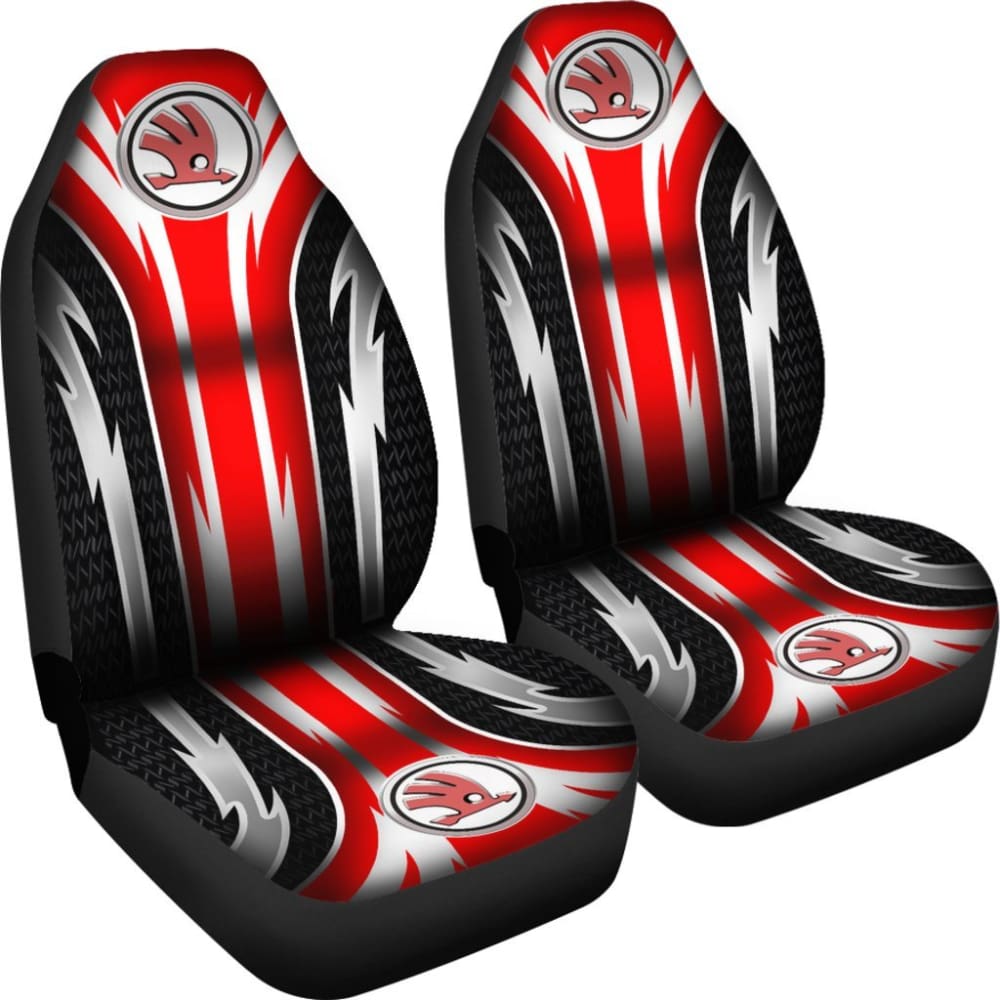 2 Front Skoda Seat Covers Red 144627 - YourCarButBetter