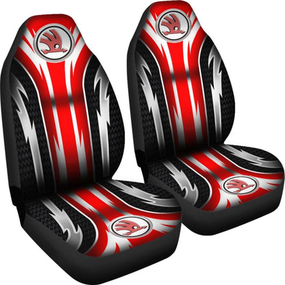 2 Front Skoda Seat Covers Red 144627 - YourCarButBetter