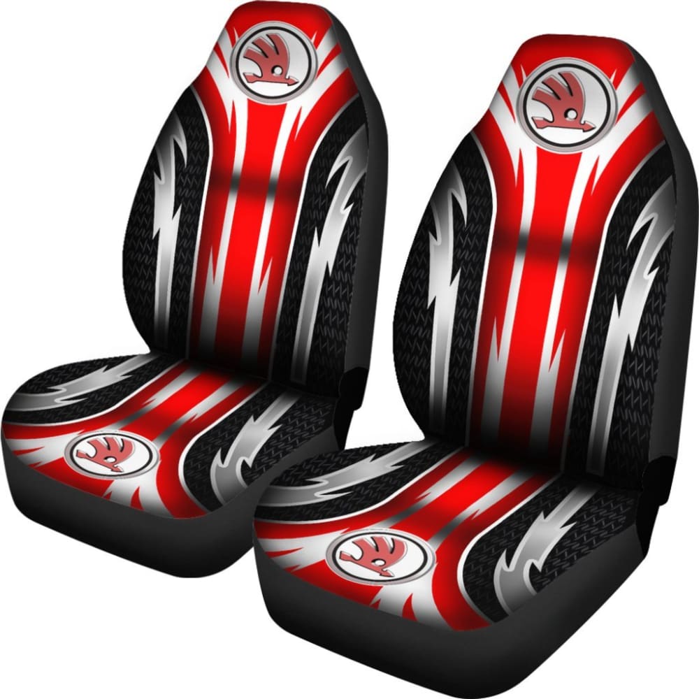2 Front Skoda Seat Covers Red 144627 - YourCarButBetter