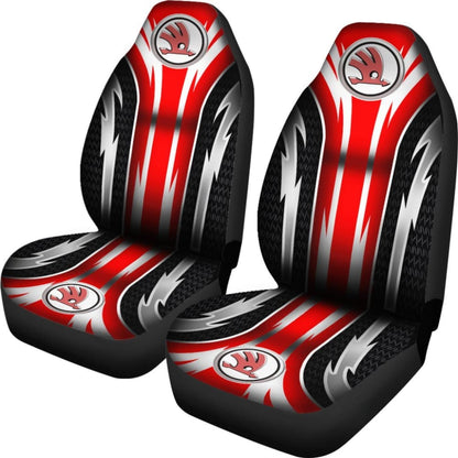 2 Front Skoda Seat Covers Red 144627 - YourCarButBetter