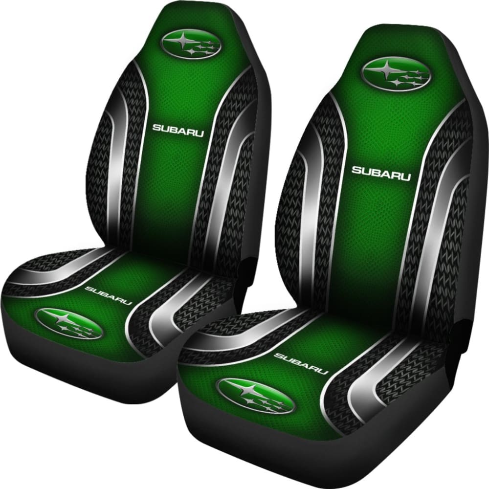 2 Front Subaru Seat Covers Green 144627 - YourCarButBetter