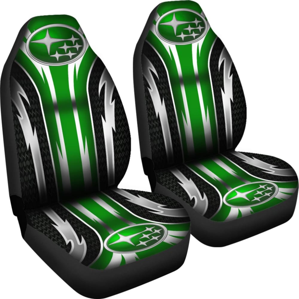 2 Front Subaru Seat Covers Green 144627 - YourCarButBetter