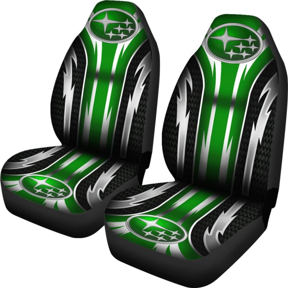 2 Front Subaru Seat Covers Green 144627 - YourCarButBetter