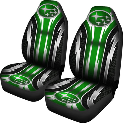 2 Front Subaru Seat Covers Green 144627 - YourCarButBetter