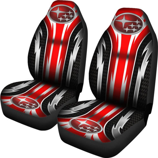 2 Front Subaru Seat Covers Red 144627 - YourCarButBetter