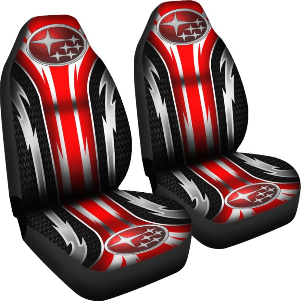 2 Front Subaru Seat Covers Red 144627 - YourCarButBetter