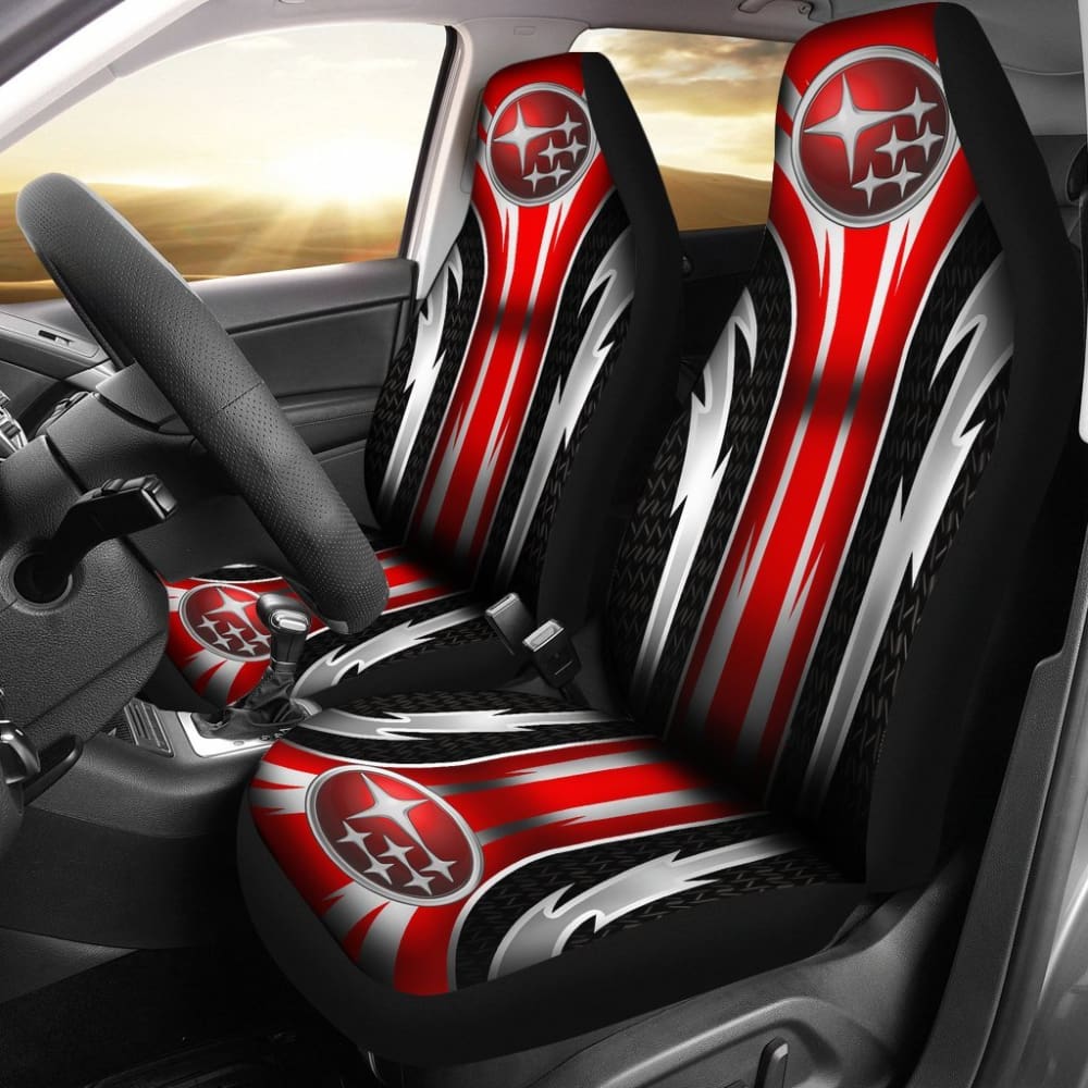 2 Front Subaru Seat Covers Red 144627 - YourCarButBetter