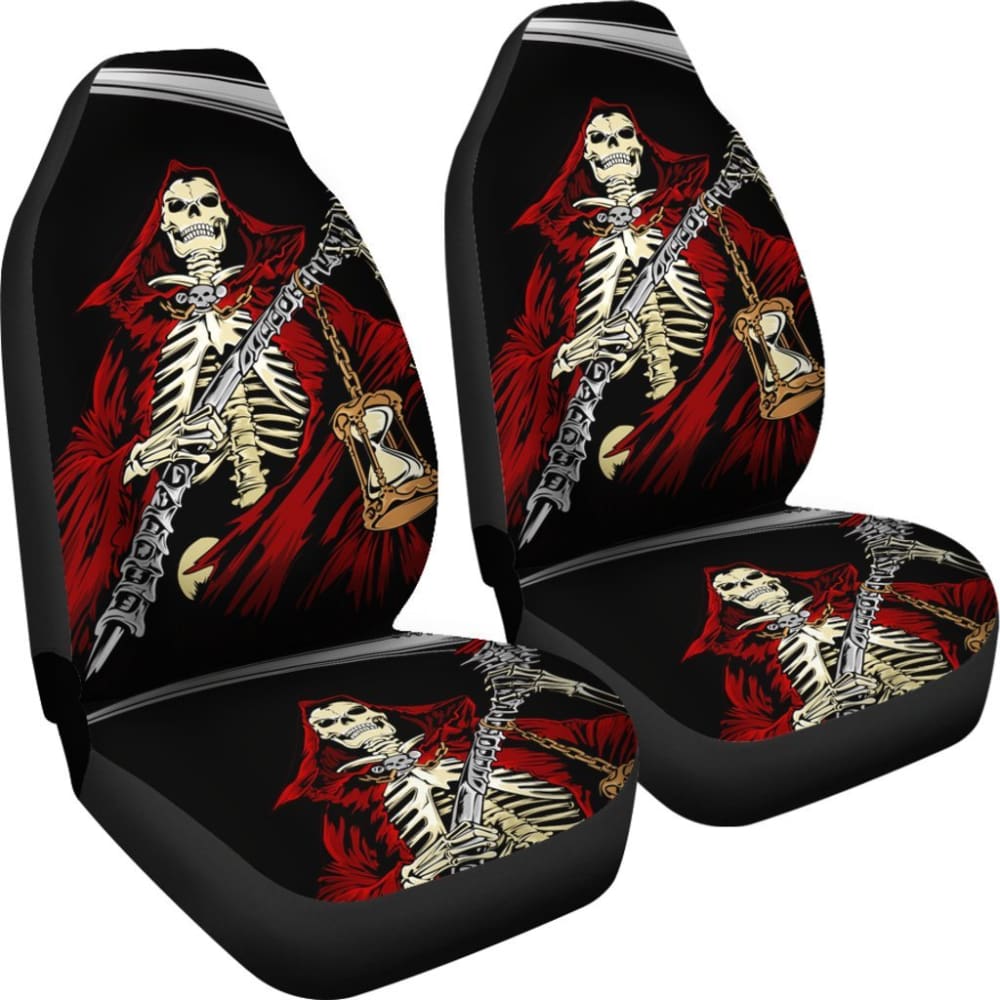 2 Pcs Gothic Grim Reaper Car Seat Covers 101819 - YourCarButBetter
