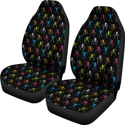 2 Pcs Gothic Skeleton Skull Car Seat Covers 101819 - YourCarButBetter