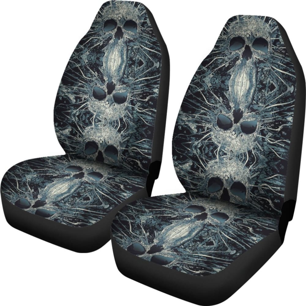 2 Pcs Gothic Skull Car Seat Covers 101819 - YourCarButBetter