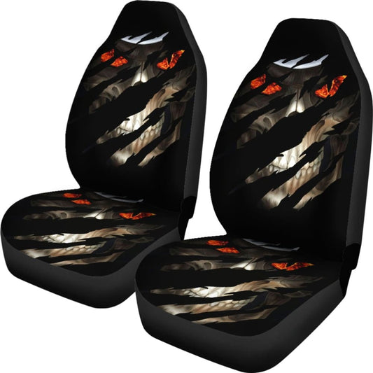 2 Pcs Gothic Skull Car Seat Covers 101819 - YourCarButBetter