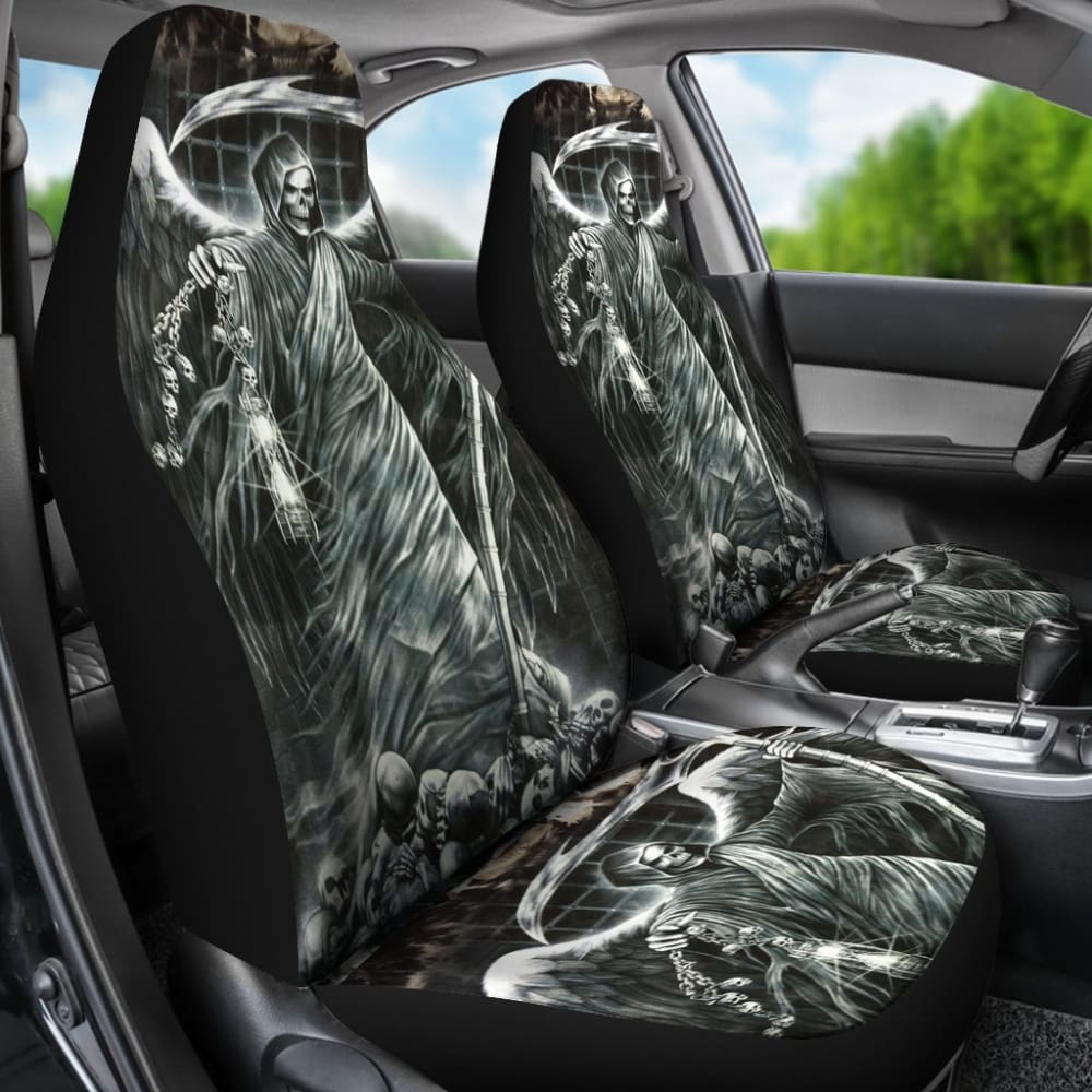 2 Pcs Grim Reaper Car Seat Covers 101819 - YourCarButBetter