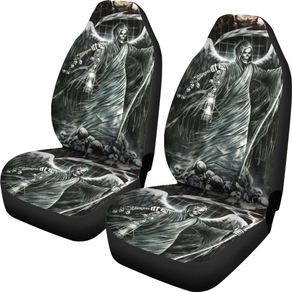 2 Pcs Grim Reaper Car Seat Covers 101819 - YourCarButBetter
