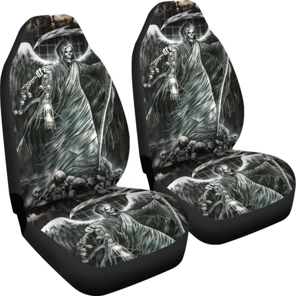2 Pcs Grim Reaper Car Seat Covers 101819 - YourCarButBetter