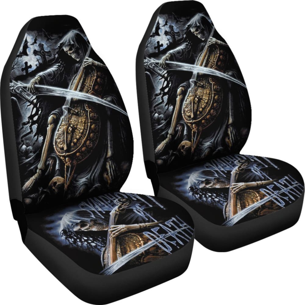 2 Pcs Grim Reaper Skull Girl Car Seat Covers 101819 - YourCarButBetter