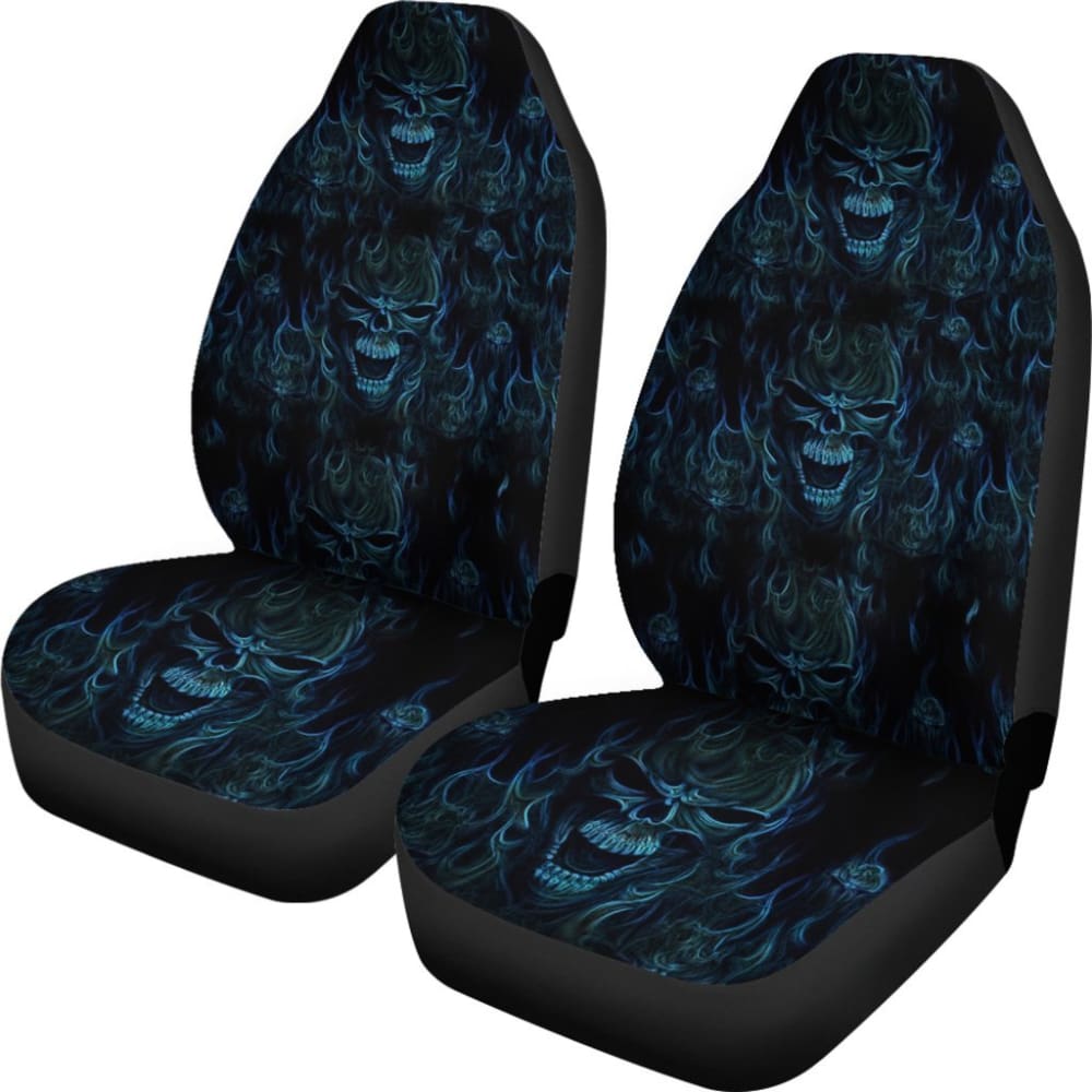 2 Pcs Skull Gothic Car Seat Covers 101819 - YourCarButBetter