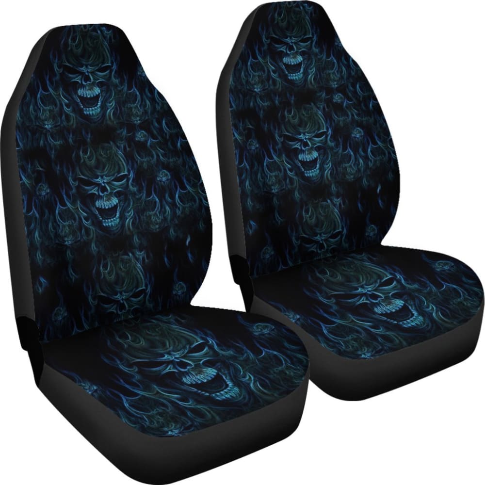 2 Pcs Skull Gothic Car Seat Covers 101819 - YourCarButBetter