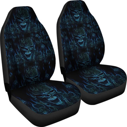 2 Pcs Skull Gothic Car Seat Covers 101819 - YourCarButBetter
