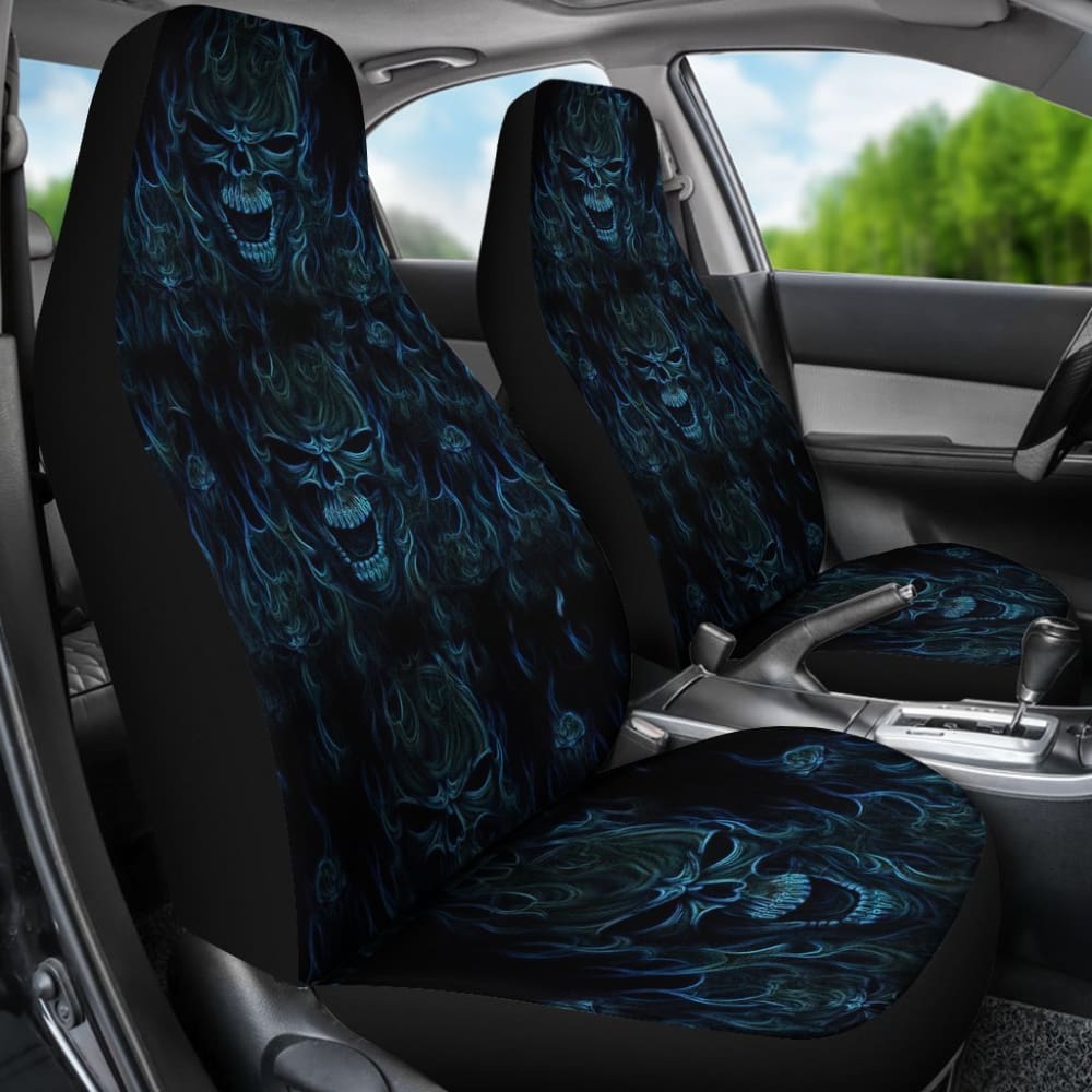 2 Pcs Skull Gothic Car Seat Covers 101819 - YourCarButBetter