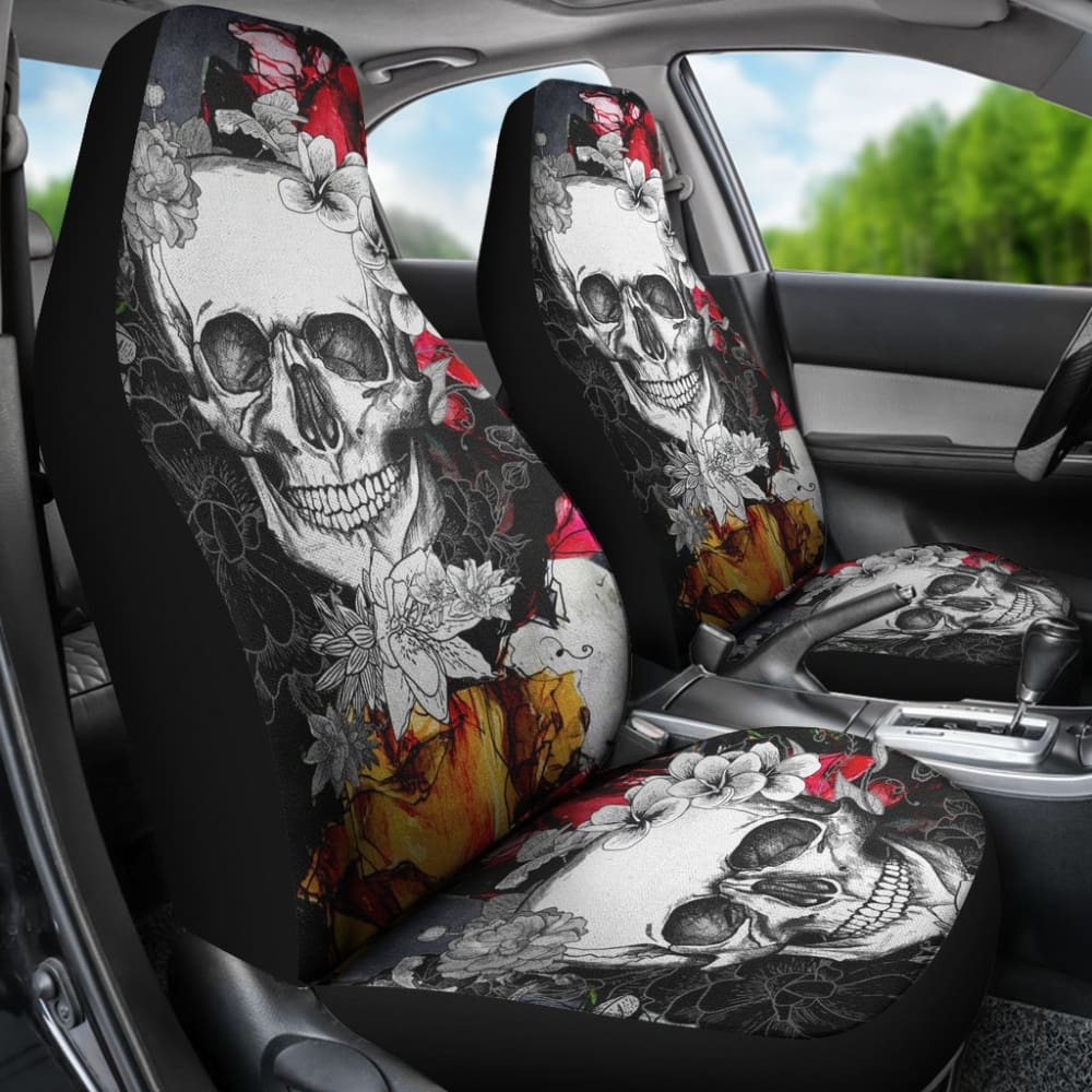 2 Pcs Skull Grim Reaper Car Seat Covers 101819 - YourCarButBetter