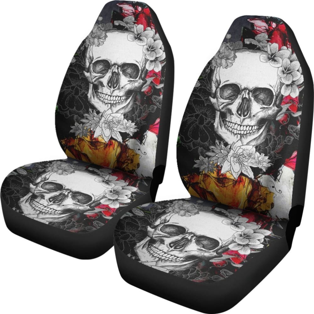 2 Pcs Skull Grim Reaper Car Seat Covers 101819 - YourCarButBetter