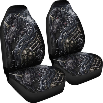 2 Pcs Sugar Skull Horse Car Seat Covers 101819 - YourCarButBetter